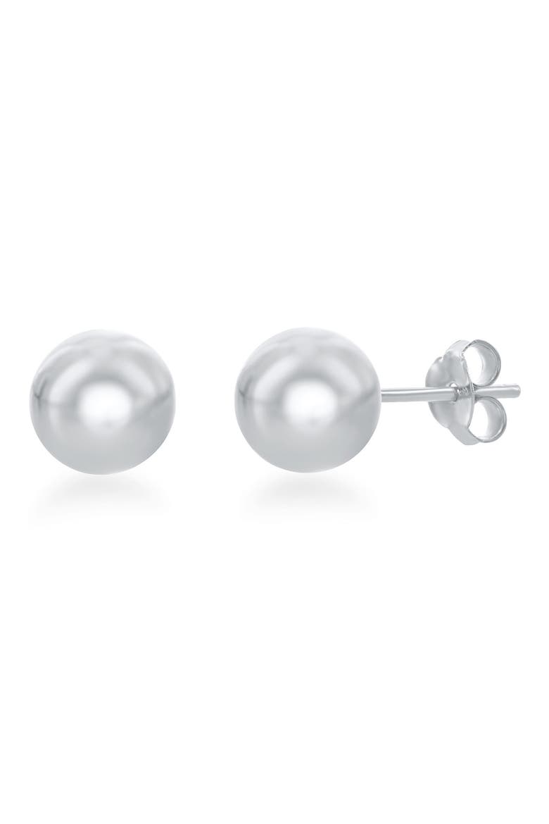 Sterling Silver 8mm Ball Stud Earrings, Main, color, SILVER