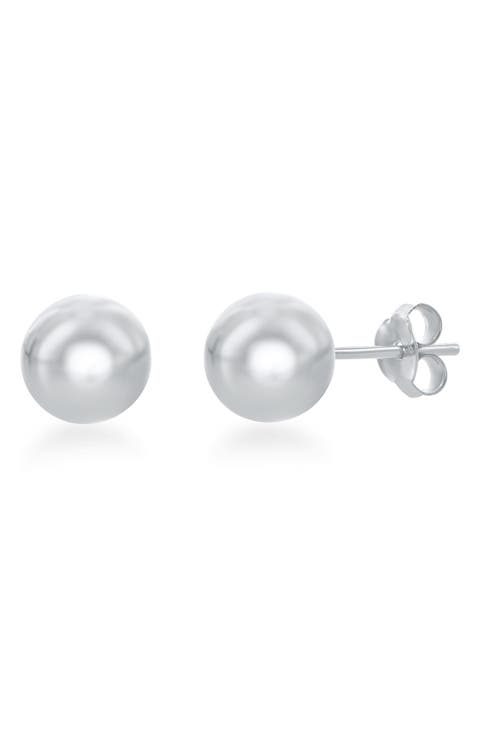Sterling Silver 8mm Ball Stud Earrings