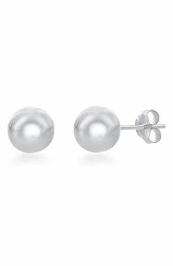 SIMONA Sterling Silver 8mm Ball Stud Earrings