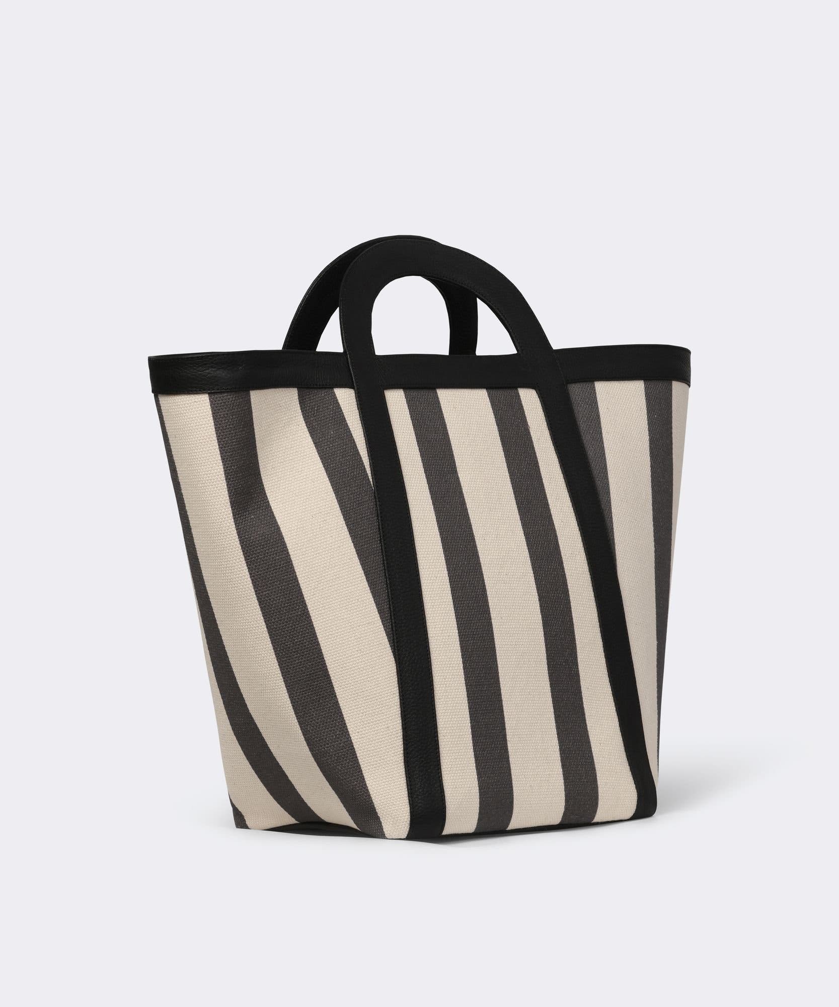 Atuel Stripe Large Tote, Alternate, color, Natural Canvas Black