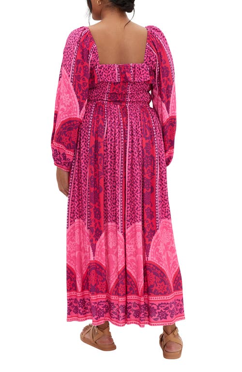 City Chic Estelle Print Long Sleeve Maxi Dress In Field Of Dreams