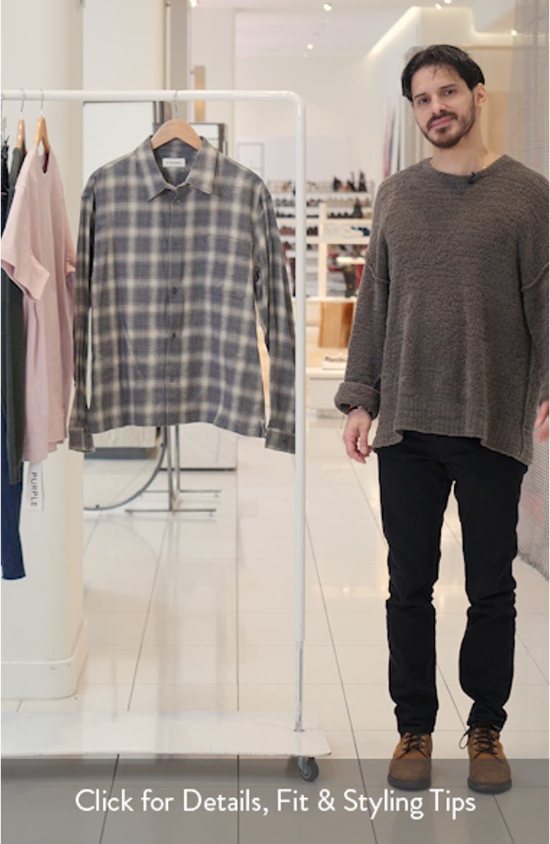 Straight Hem Plaid Button-Up Shirt, sales video thumbnail