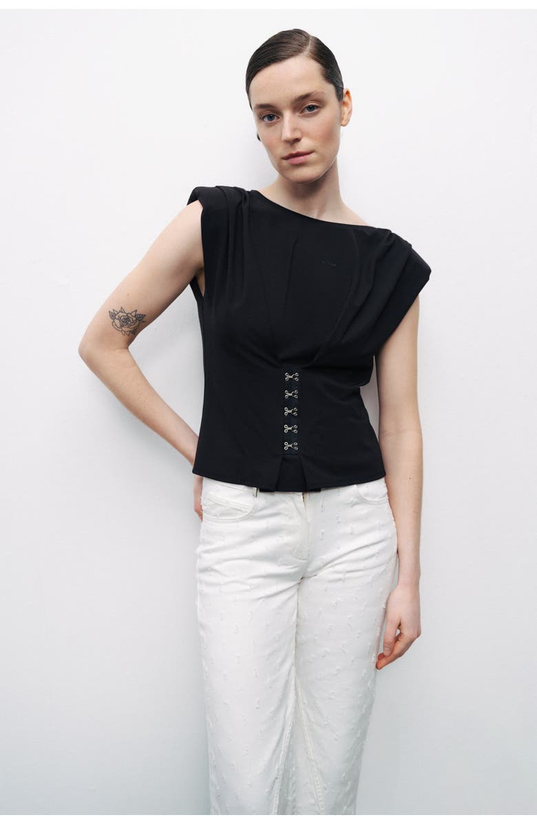 Nocturne T-Shirt with Agraffe Accessory Detail, Main, color, 