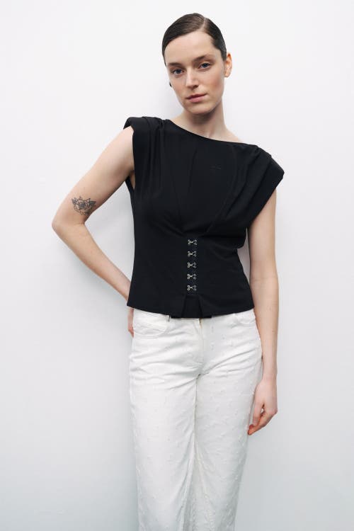 NOCTURNE NOCTURNE T-SHIRT WITH AGRAFFE ACCESSORY DETAIL