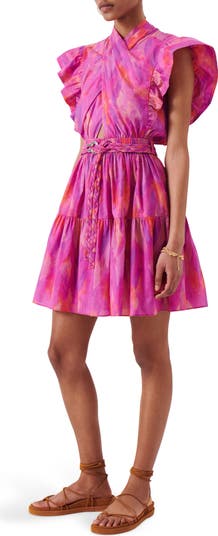 Finn Ruffle Cap Sleeve Faux Wrap Dress