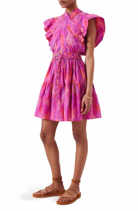 Derek Lam 10 Crosby Finn Ruffle Cap Sleeve Faux Wrap Dress