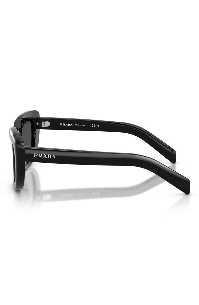 Prada 53mm Rectangular Sunglasses, Alternate, color, Black