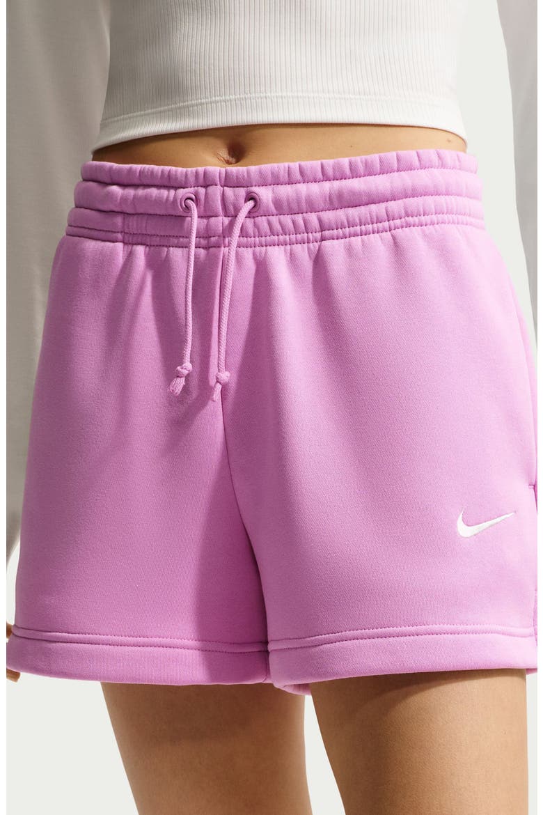 Sportswear Phoenix Fleece Mid-Rise 4-Inch Shorts, Alternate, color, LIGHT MAGENTA/ SAIL