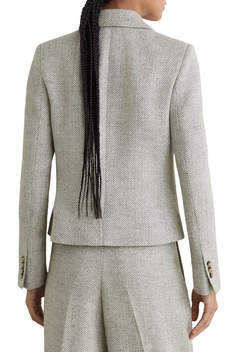 Ezra Herringbone Cropped Blazer, Alternate, color, NEUTRAL