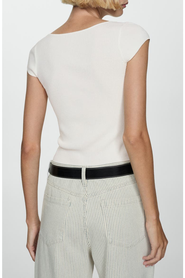 Short Sleeve Rib Sweater, Alternate, color, OFF WHITE