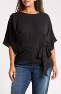 Renee C Side Tie Short Sleeve Top
