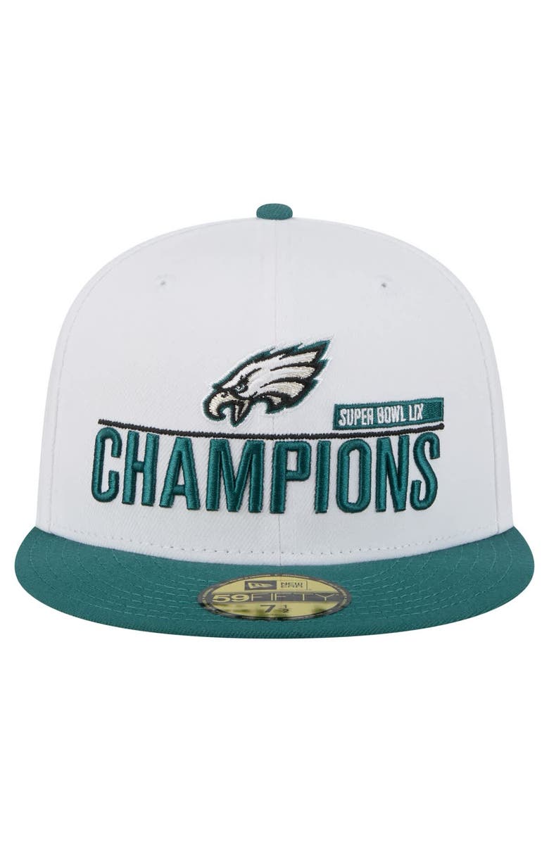 New Era Men's New Era White/Midnight Green Philadelphia Eagles Super Bowl LIX Champions 59FIFTY Fitted Hat, Alternate, color, White
