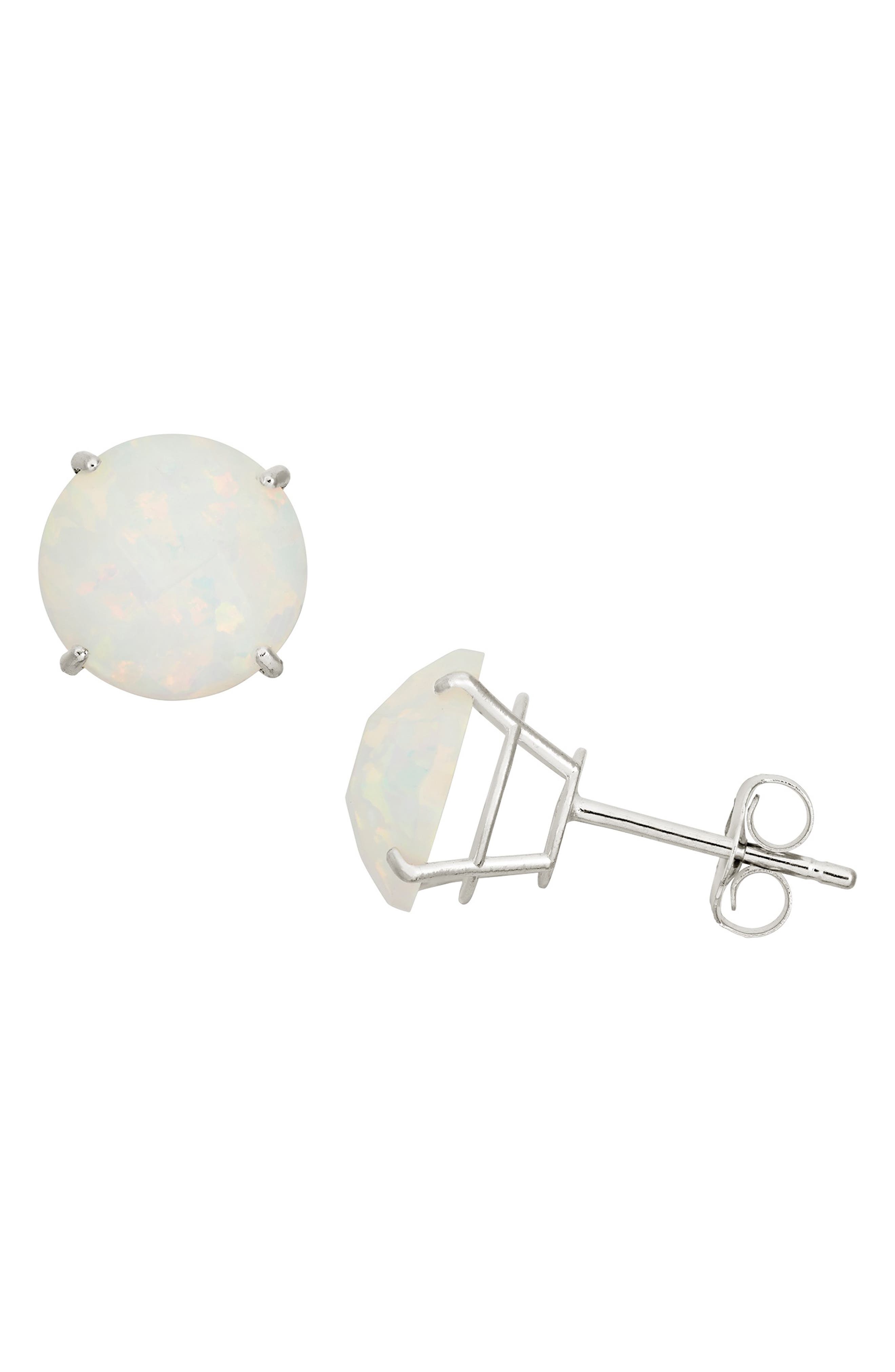 FZN 10K White Gold Solitaire Stud Earrings
