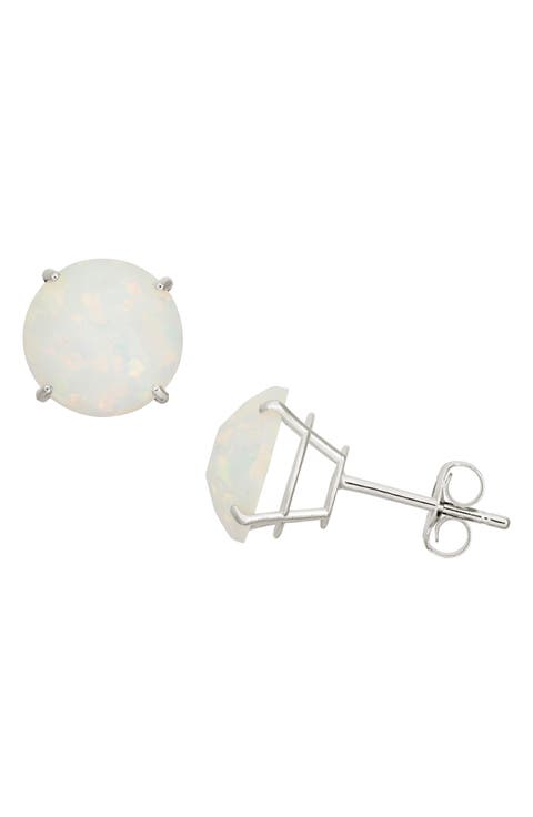 10K White Gold Solitaire Stud Earrings