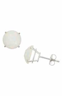 FZN 10K White Gold Solitaire Stud Earrings