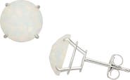 FZN 10K White Gold Solitaire Stud Earrings