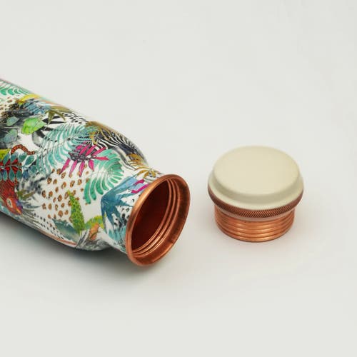 Mela Artisans Rainforest Bloom Copper Water Bottle In Multi