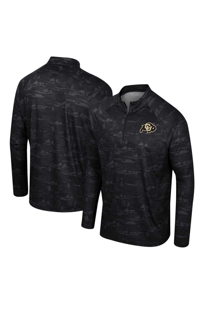 COLOSSEUM Men's Colosseum Black Colorado Buffaloes Carson Raglan Quarter-Zip Jacket, Main, color, 