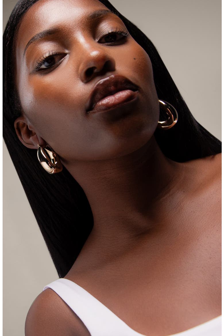 Falin Maxi Hoop Earrings In Gold, Alternate, color, Gold
