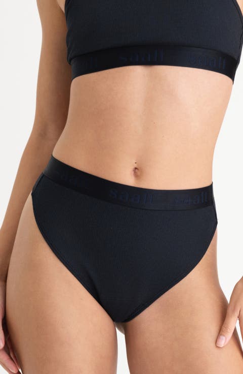 Period & Leakproof High Rise Stretch Cotton & Modal Rib Thong