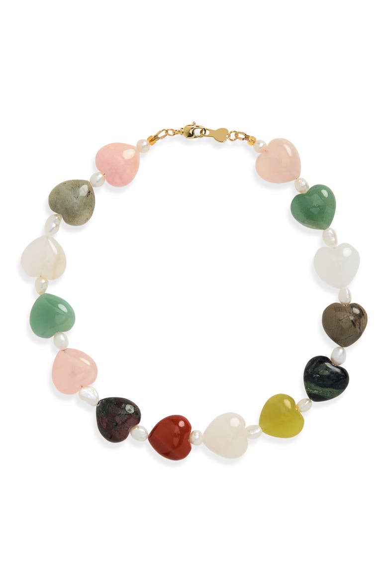 Murphy Heart Necklace, Main, color, MIXED AGATE