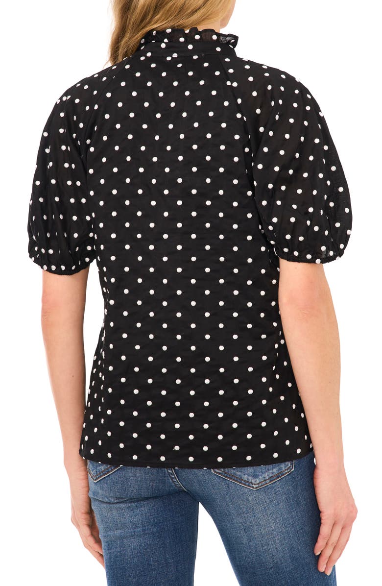 CeCe Polka Dot Puff Sleeve Top, Alternate, color, 