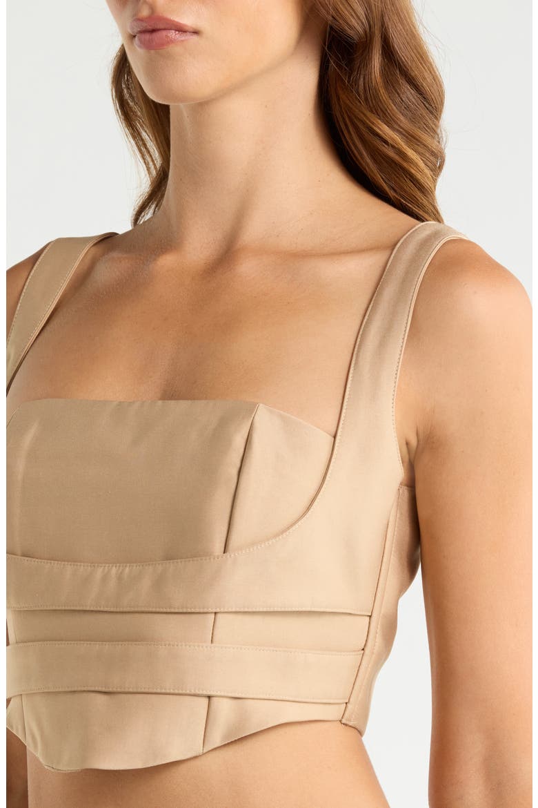 Kendra Layered Crop Bustier Top, Alternate, color, WHITE PEPPER