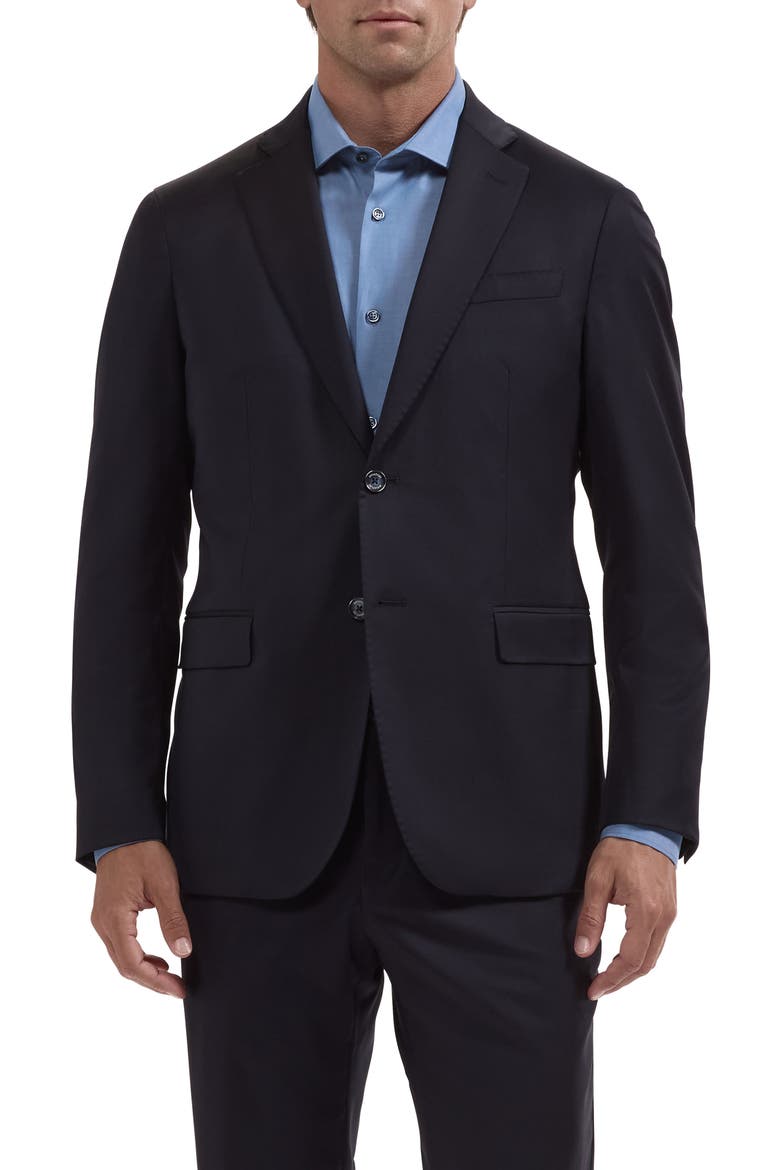 Two-Button Stretch Virgin Wool Blazer, Main, color, NAVY