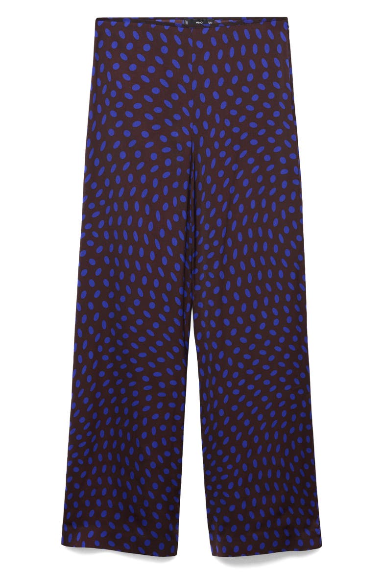 Polka Dot Flare Leg Pants, Alternate, color, BROWN