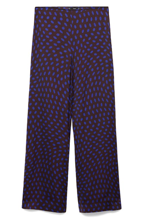 Mango Polka Dot Flare Leg Pants In Purple