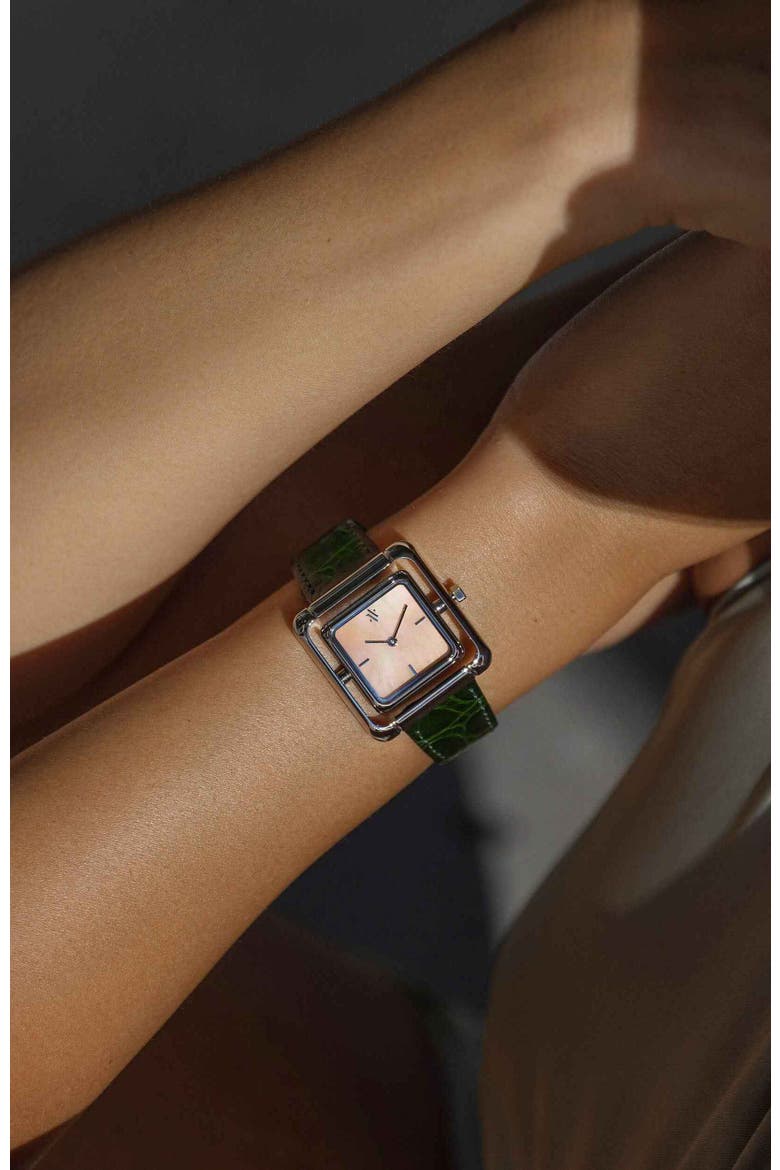 Umbra Aurora Pearl Watch, Alternate, color, Pearl-Silver-Green