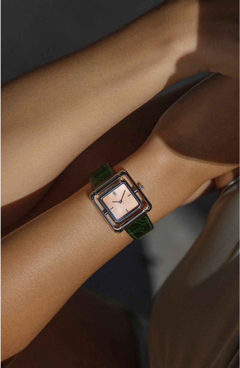 VANNA Umbra Aurora Pearl Watch, Alternate, color, Pearl-Silver-Green