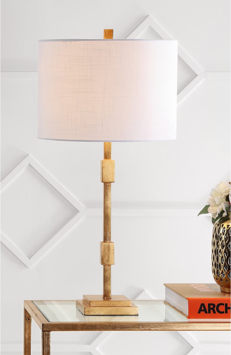 JONATHAN Y Windsor 29" Metal LED Table Lamp, Gold Leaf, Alternate, color, Gold Leaf