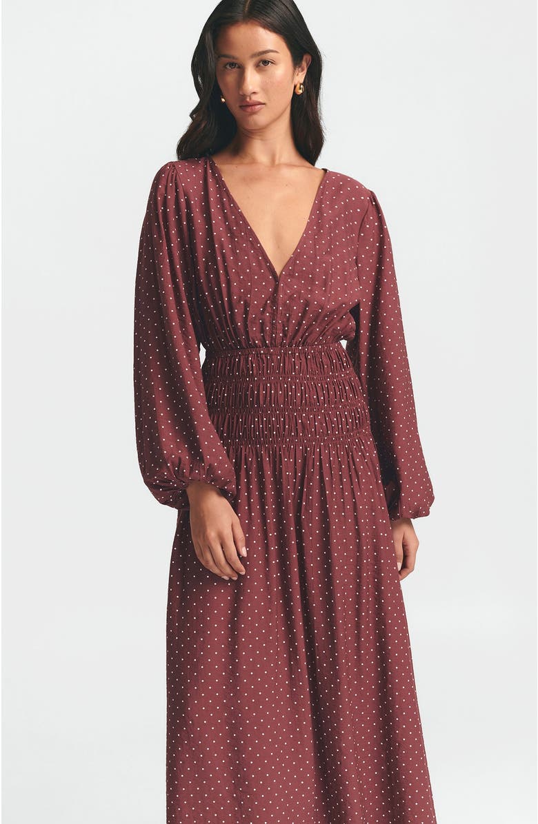 ST MRLO May Gather Dress, Alternate, color, Crimson Spot