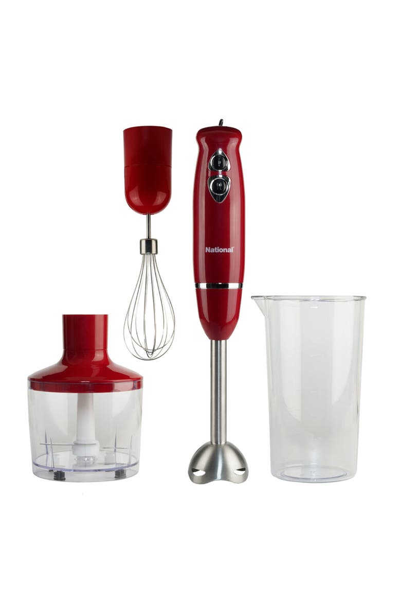 500 Watt Multi-Purpose 4-in-1 Two Speed Hand Blender, Main, color, Red