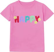 Preppy Goose Happy Applique Short Sleeve Tee