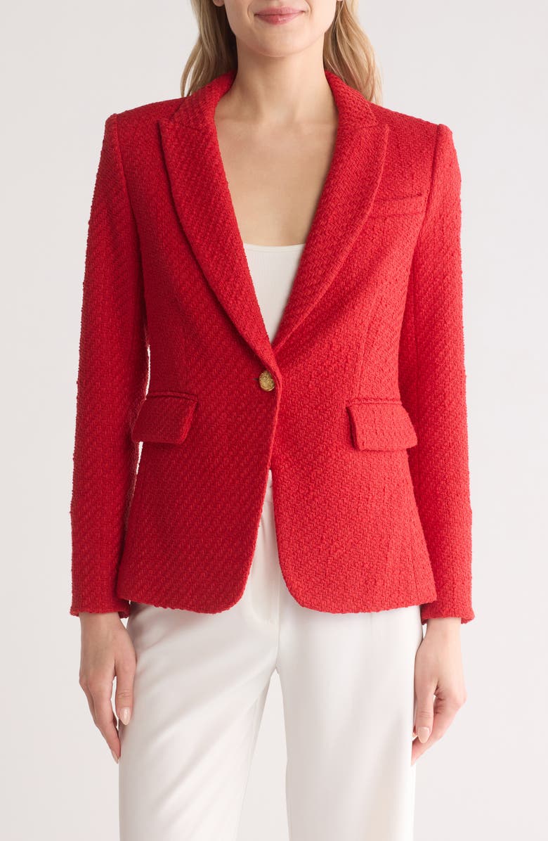 Veronica Beard Dickey Tweed Cutaway Blazer, Main, color, 
