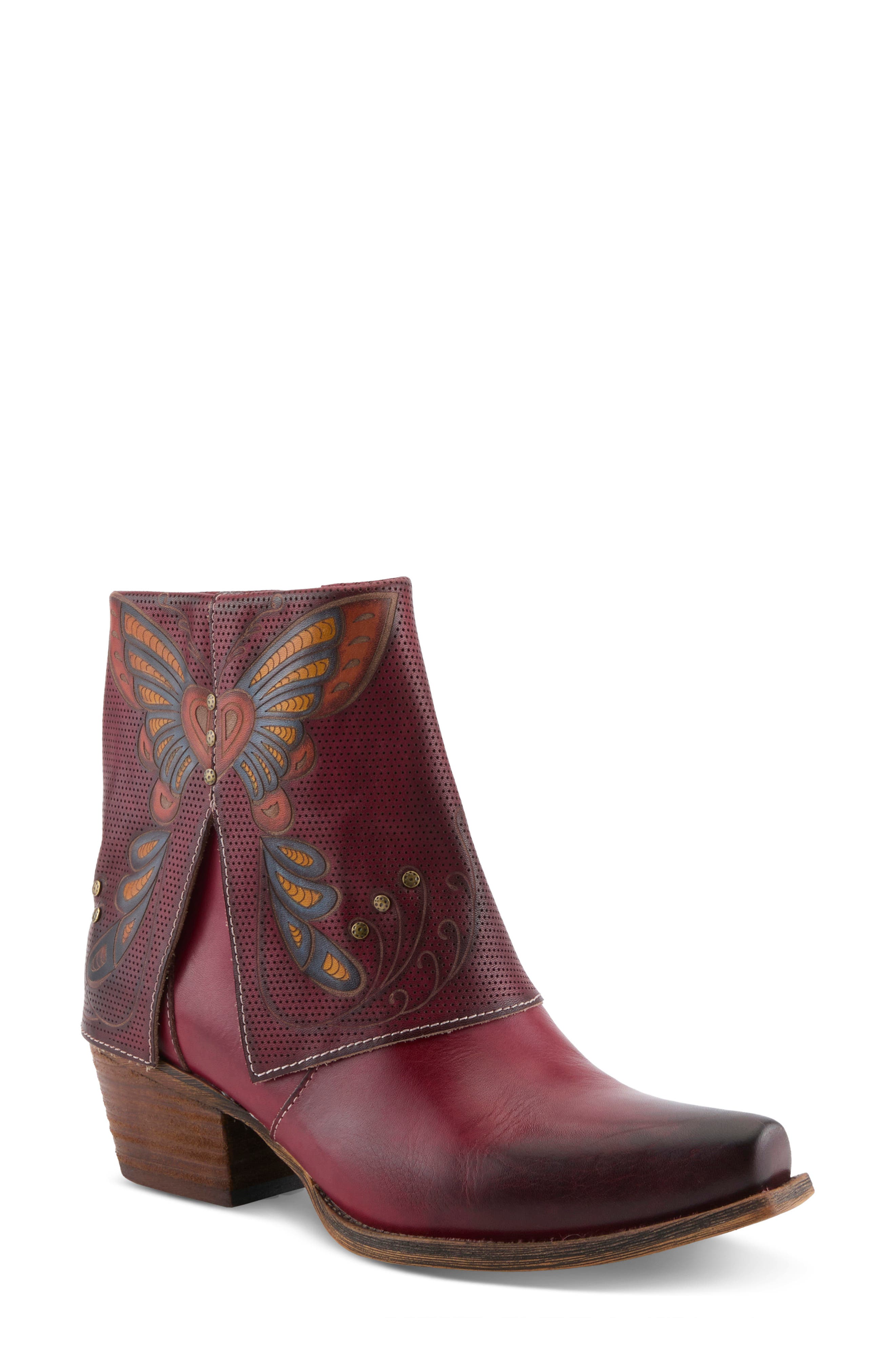 ButerflyKisses Ankle Bootie, Main, color, RED MULTI