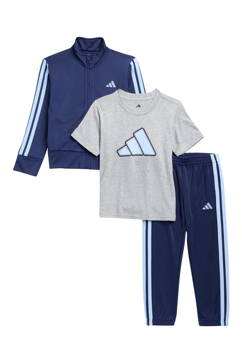 Kids' 3-Piece Tricot Jacket, Track Pants & T-Shirt Set, Main, color, DARK BLUE