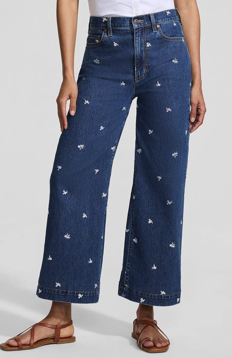 Recover Denim High Rise Wide Leg Crop Jeans