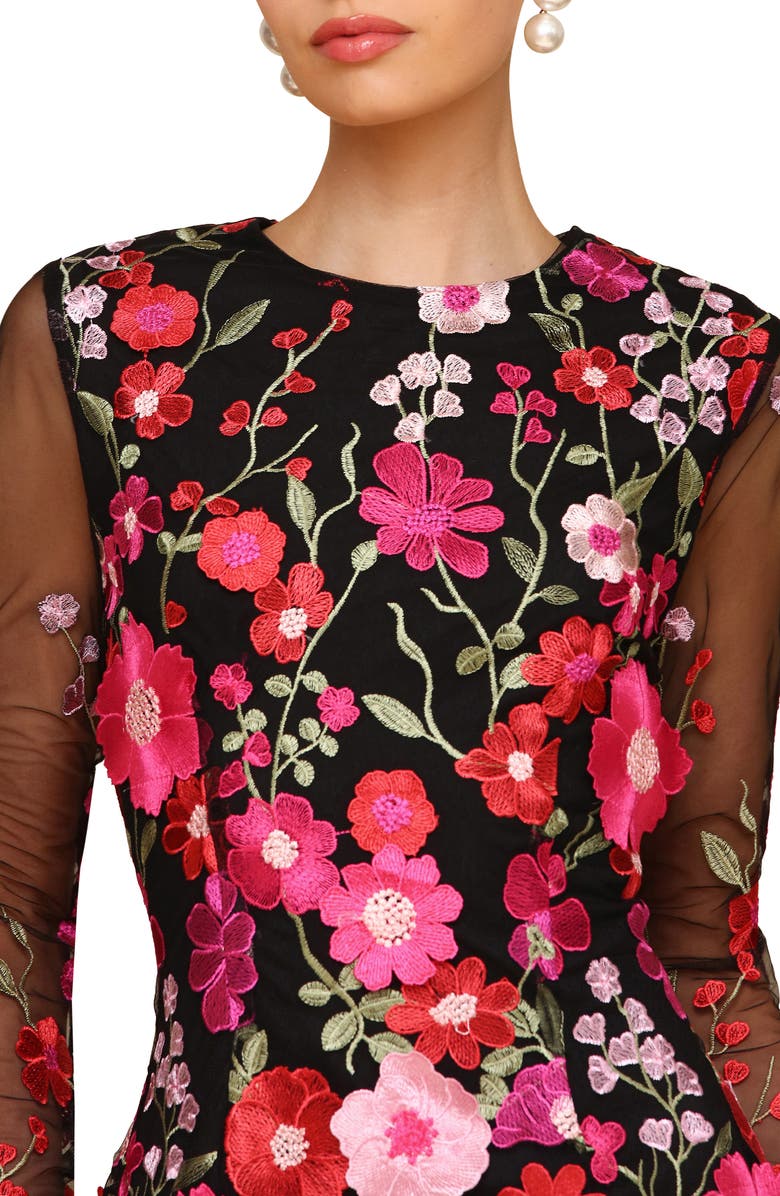 Avec Les Filles Appliqué Long Sleeve Minidress, Alternate, color,