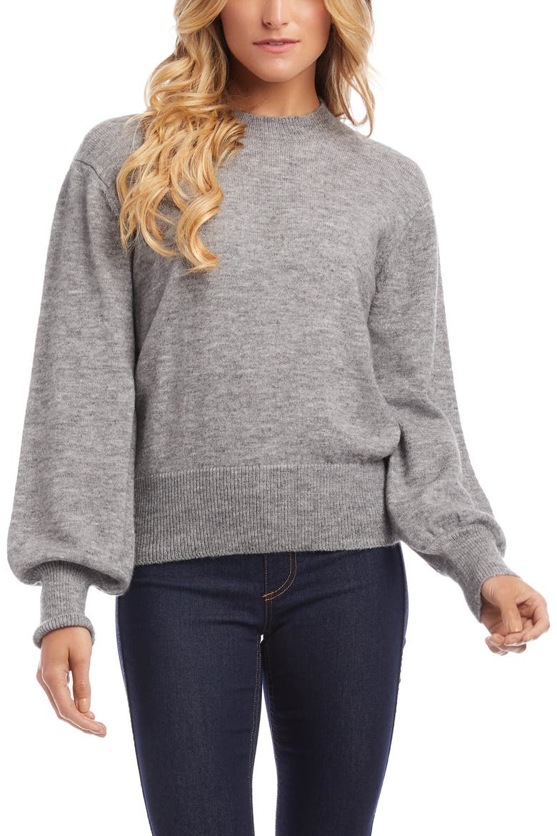 Blouson Sleeve Sweater, Main, color, GRAY