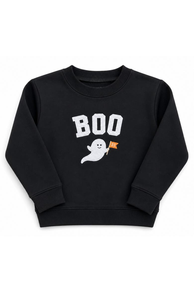 Boo Ghost Crewneck Sweatshirt, Main, color, Black