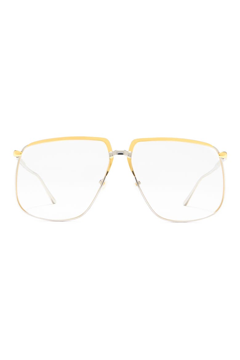 63mm Square Sunglasses, Main, color, GOLD SILVER