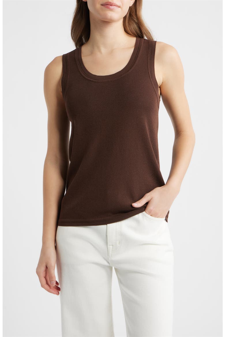 Scoop Neck Tank, Main, color, DARK CHOCOLATE