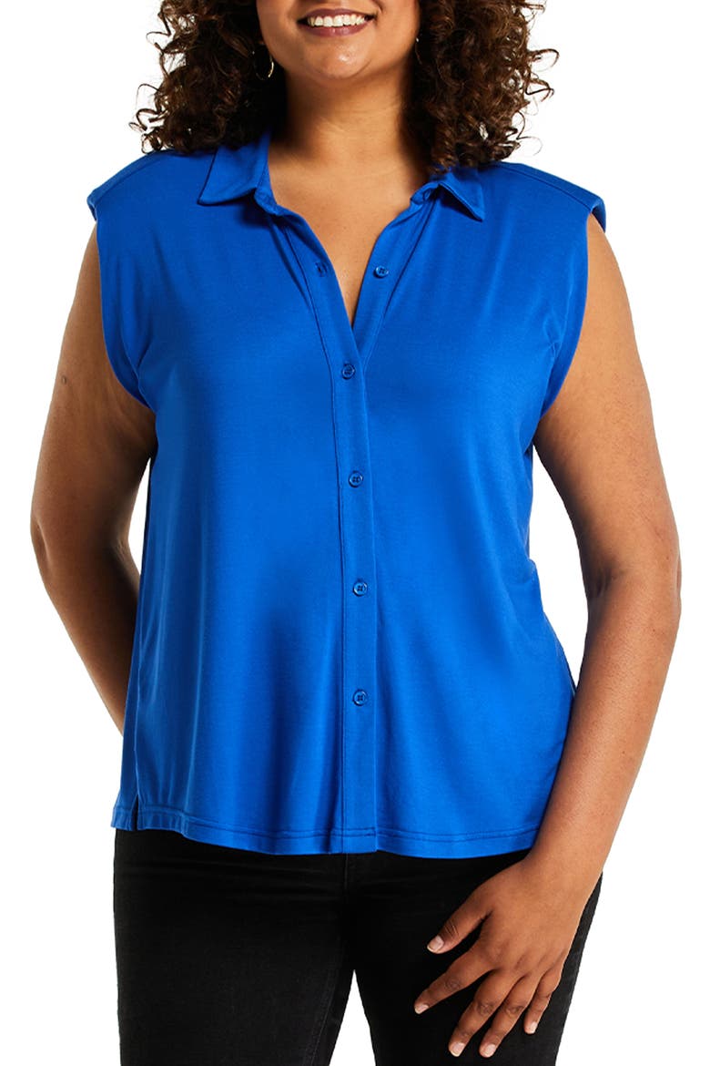 Marbella Button-Up Top, Main, color, MARINE BLUE