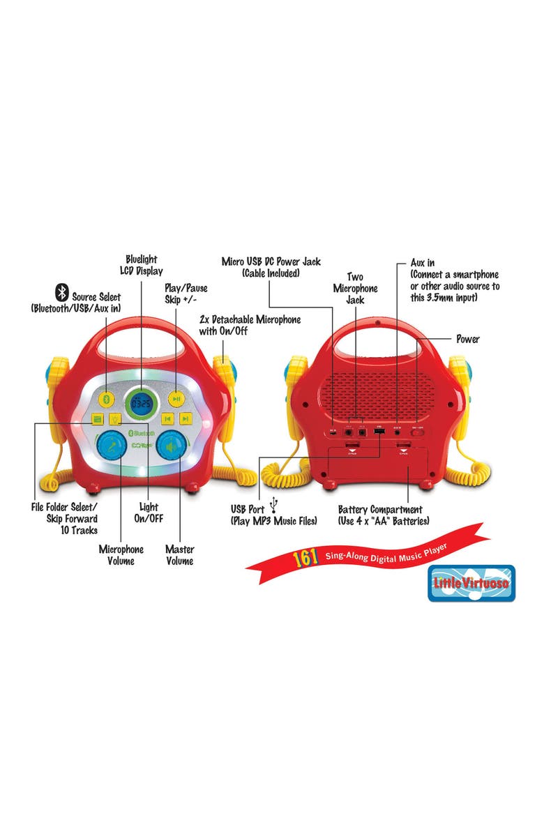 Little Virtuoso Sing Along Bluetooth MP3 Player, Alternate, color, Multicolored