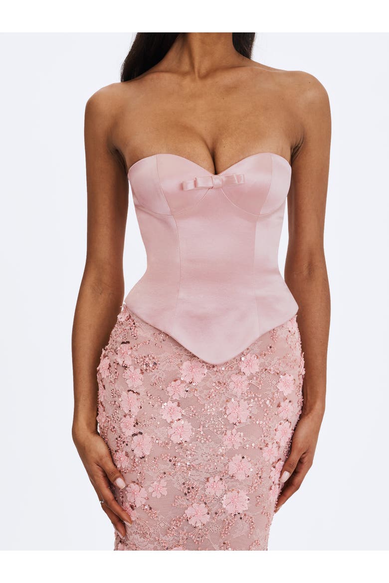 Uliya Strapless Mermaid Peplum Maxi Dress, Alternate, color, Rose Pink