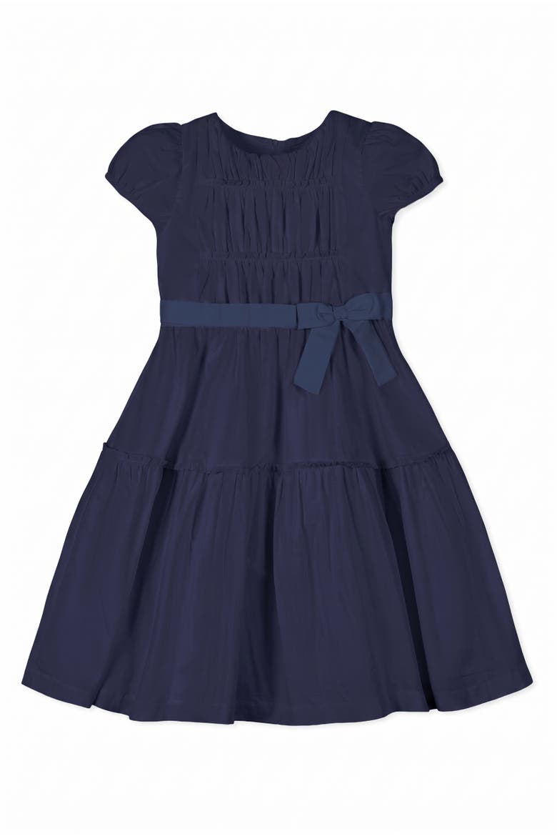 Kids' Organic Puff Sleeve Tiered Party Dress, Main, color, Navy