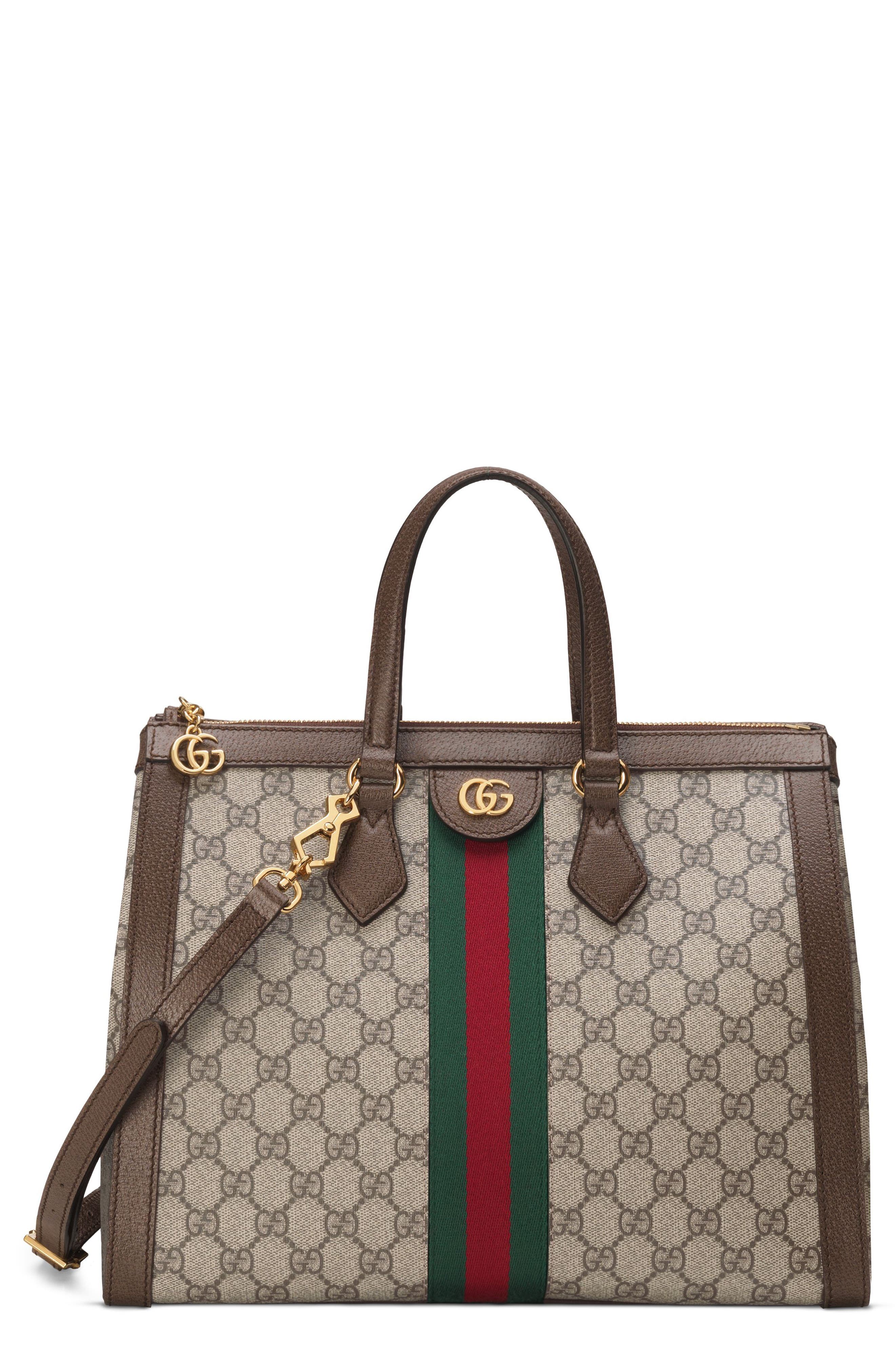 Gucci Medium Canvas Satchel, Main, color, 